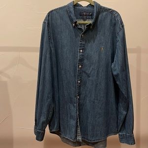 Men’s Ralph Lauren Lightweight Denim Button Down XXL Classic Fit
